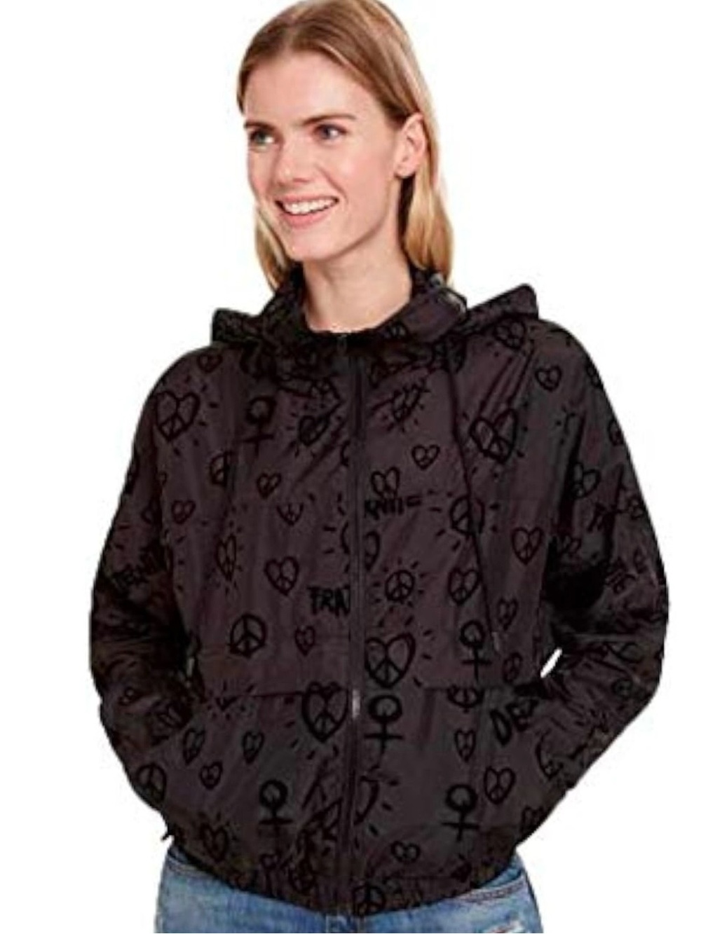 Desigual Black Lined Jacket with Branded Neck Label